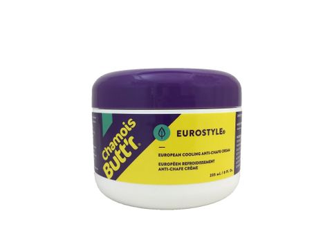 Chamois Butt'r Eurostyle with Menthol - 8 oz jar - a non-greasy skin lubricant which immediately imrpoves riding comfort