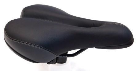 Saddle, Black, Vinyl top, Memory Foam, black rail,  with clamp. 150 x 250mm  (this is model 3846A but with clamp)