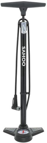 SAHOO Floor Pump With Gauge & Smart Valve Head, 160 PSI, alloy barrel, metal base, anti-slip foot pad