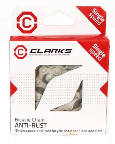 CHAIN - Single Speed - CLARKS - SILVER - Anti Rust - w/Connect Link