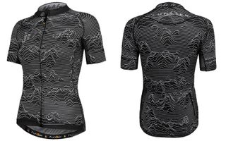 Jersey (RACE FIT), WOMENS, FUNKIER,  PRO, Rossini, Strong & Lightweight, short sleeve, elastic light grippers, BLACK fashion design, LARGE (Fitting more like MEDIUM)
