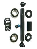 BOTTOM BRACKET SET - 8T - 19mm Interface, Mid Type, Cro-mo Spindle, Sealed Bearings, Set of 10 Pieces, BLACK