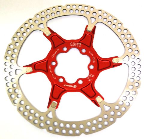 DISC ROTOR - FORMULA, Light weight high performance 2 piece floating rotor, ALLOY/STAINLESS STEEL 160mm, RED