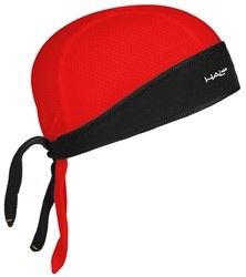 BANDANA  -  HALO PROTEX, Tie Bandana for Custom Fit, "Halo Sweat Seal, channels sweat away" -  RED