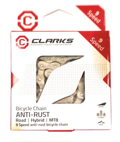 CHAIN - 9 Speed - CLARKS - SILVER - Anti Rust - w/Connect Link