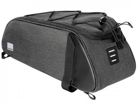 SAHOO  Rack Top Bag, 8L, Main pocket, 2 side zippered pockets, L39/W15/H17cm ,velcro attach, Black, 600D Nylon