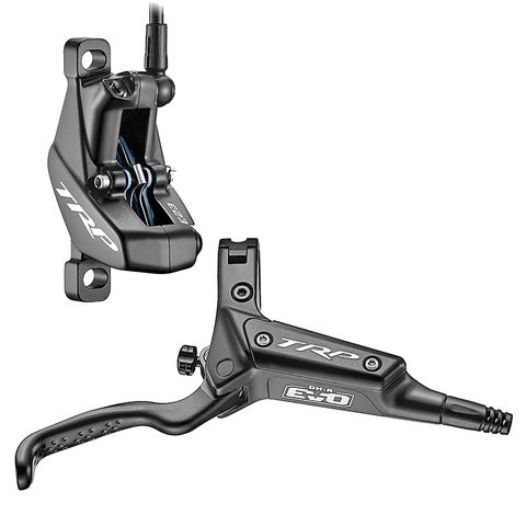 TRP DHR EVO - Front, Disc brake set, front, for right hand, alloy, hydraulic 4-piston. BLACK (Uses 2.3mm Rotor Only - Rotor not included)