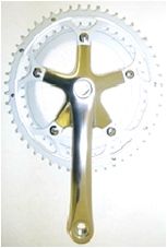 CHAINWHEEL SET  170mm x 42T/52T, Alloy with replaceable Chain Rings w/o Guard, Diamond Taper, Hi Polish SILVER (BCD 130)