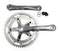 170mm x 42/52T Road Chainwheel Set - Diamond Taper, 130mm BCD, 28mm Offset, Replaceable Chain Rings, Alloy, Polished Silver