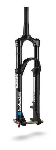 Suntour Fork 29 AXON34 RLRC PCS BOOST 130mm travel, Gloss Black 1.1/8 to 1.5 STEERER, REMOTE LOCK OUT, REBOUND & COMPRESION, 15MM X 110MM