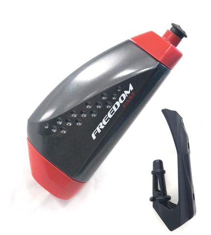 Crazy Pricing  - NOW INCREDIBLE  value AERO Hydration system     BOTTLE with MOUNTING PIN - Freedom Fast (Aero Bottle) with Freedom Cycling Systems Mounting Pin, Black with Red Lids