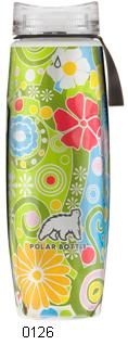 BOTTLE - Polar ERGO Insulated Water Bottle 650ml/22 oz, Classic Valve, FLOWER CANDY   (special pricing, we are making room to expand our ranges)