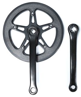 CHAINWHEEL SET  170mm x 3/32  x 40T, Steel with Double Plastic Guard, Diamond Taper  BLACK