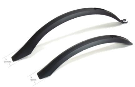MUDGUARD SET  26-29ER, Front & Rear, plastic Clip-on, for tyres up to 2.1  51mm/51mm width