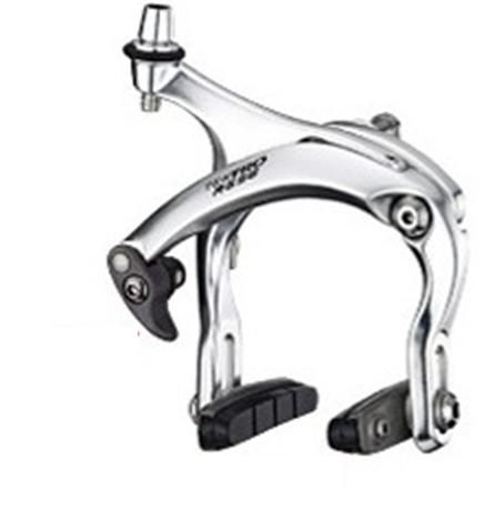 BRAKE - Tektro Caliper Brake Set, 55-73mm Reach, Dual Pivot, Forged Alloy, Q/R, Recessed, SILVER ANODIZED (Front & Rear)