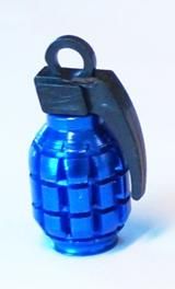 Valve Cap, alloy anodised,Blue Grenade, A/V (Sold Individually)