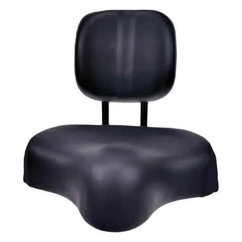 SADDLE with Back Rest, Non Adjustable - BLACK  With "standard" knuckle - 290mm W x 240mm L