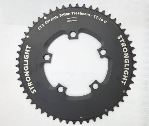 CHAINRING - CLM - TIME TRIAL PLATEAU STANDARD  TYPE S / TT (CLM)  7075-T6  CT&sup2; (BLACK)  11/10 speed,  110BCD,  54T, 5 branches
