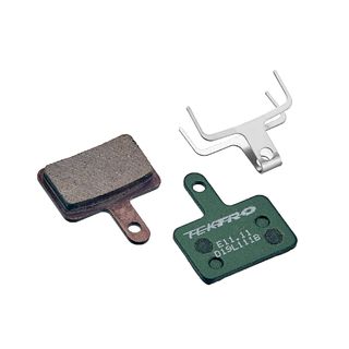 Disc brake pads, TEKTRO, Mod.E11.11, organic compound for 2 piston caliper, with return spring, Green color - 5mm Thick Pad