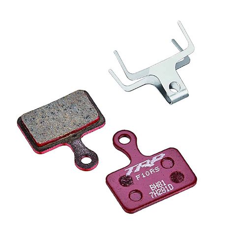 TRP New Compound Disc brake resin pads, Mod.P-F10RS, fits TRP flat mount 2 pistons hydraulic disc brake, red