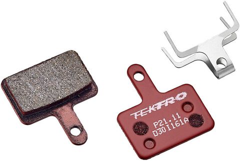 Disc brake pads, TEKTRO, Mod. P21.11, for 2 piston, w/return spring, red color - 5mm Thick Pad