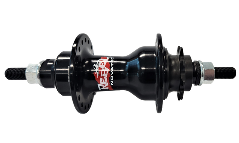Hub 9T Driver Nutted Black 36H (4 sealed bearings OLD 110mm) 3/8mm x 165mm axle