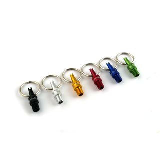 VALVE MULTI TOOL - COUNTER DISPLAY, 60 units 6 assoted colours -  (F/V to A/V Converter + A/V & F/V Remover on Keyring) - By,schulz