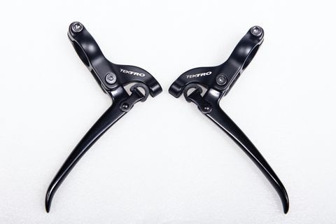 BRAKE LEVERS - Tektro Brake Lever For Flat Bar Road, 3 Finger Type, 22.4mm Clamp, For Canti or Road Caliper, Alloy, ALL BLACK (Sold In Pairs) (FL750)