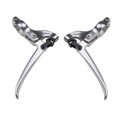 BRAKE LEVERS - Tektro Brake Lever For Flat Bar Road, 3 Finger Type, For Canti or Road Caliper, Alloy, SILVER/SILVER (Sold In Pairs) (FL750)