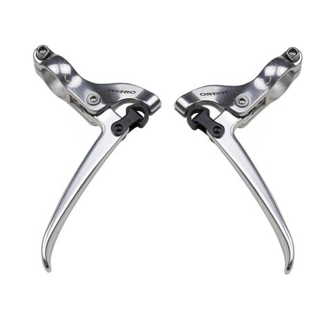 BRAKE LEVERS - Tektro Brake Lever For Flat Bar Road, 3 Finger Type, 22.4mm Clamp, For Canti or Road Caliper, Alloy, SILVER/SILVER (Sold In Pairs) (FL750)
