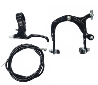 A NEW ITEM - BRAKE -  RIGHT FRONT Brake Set, Includes BMX Caliper with 73-92mm Reach, Right Hand Lever and 2P Cable + Outer, Nutted, BLACK (Front Only)