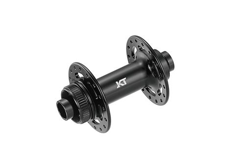 HUB "KT" Brand – FRONT - 15mm T/A BOOST (110mm OLD) - Centerlock disc - 32H - Sealed Bearings - ANOD Black - W/KT logo