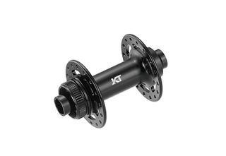 HUB "KT" Brand – FRONT - 15mm T/A BOOST (110mm OLD) - Centerlock disc - 32H - Sealed Bearings - ANOD Black - W/KT logo