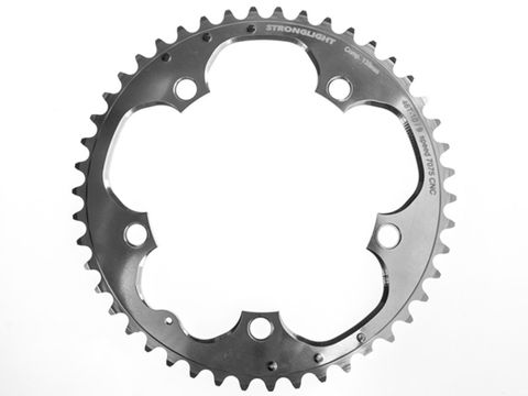 CHAINRING - ROAD "STRONGLIGHT", 46T, 7075 CNC Silver - 130mm BCD, 5 Hole for 9/10 Spd