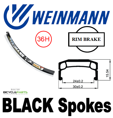 WHEEL - 20" Weinmann DM30 36H P/j Black Rim,  9T DRIVER 14mm Nutted (110mm OLD) Sealed Novatec Black Hub,  Mach 1 BLACK Spokes