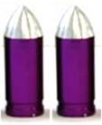 Valve Cap PURPLE Bullet, 2 pce