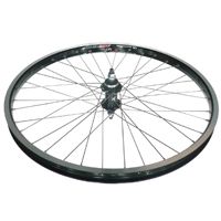 WHEEL  24" Alex  DM-24 D/W Eyeleted Rim W/msw, Single Sided Screw On Nutted Alloy Hub (110 old), Mach 1 Spokes, REAR.  BLACK with SILVER Spokes   (Matching Front 94196)
