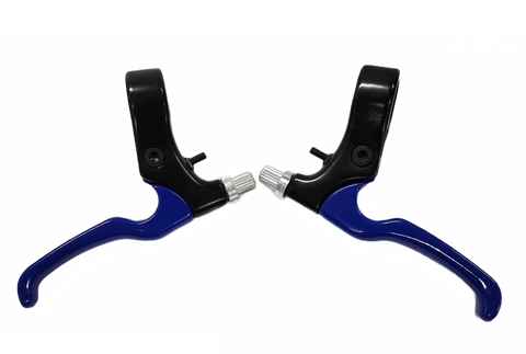 BRAKE LEVER - For Caliper Brake, 2 Finger Type, Alloy, BLUE (Sold In Pairs)