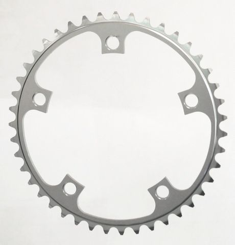 CHAINRING - ROAD "STRONGLIGHT", 43T, 7075 Silver - 130mm BCD, 5 hole for 9/10 Spd