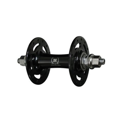HUB Front, Nutted, Sealed, Track, Novatec, 24H, M9 x 140 Axle, 100mm OLD, Alloy BLACK, 2 x sealed bearing