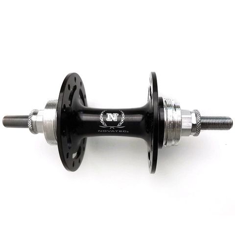 HUB - Double Sided Fixed/Free 28H Nutted Black, 120 TRACK sealed bearing (With 17T cog, Lockring And Nuts) Axel M10 x 165 - Quality Novatec product, Made in Taiwan