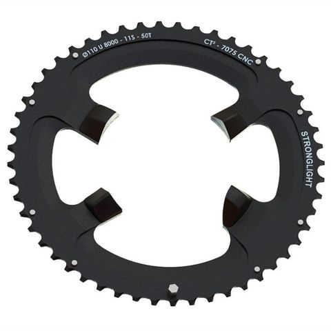 CHAINRING - ROAD "STRONGLIGHT" 50T SHIMANO ULTEGRA - FC-R8000 - FC-R8050 comp.7075-T6CT&sup2; (black)11 Speed. 110 BCD. Outer.50 (34)4 arms, Quality Stronglight product