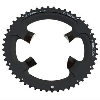 CHAINRING - ROAD "STRONGLIGHT" 50T SHIMANO ULTEGRA - FC-R8000 - FC-R8050 comp.7075-T6CT² (black)11 Speed. 110 BCD. Outer.50 (34)4 arms, Quality Stronglight product