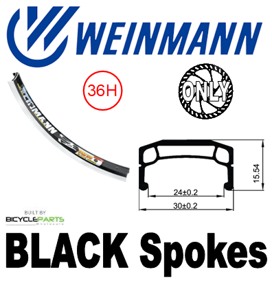 WHEEL - 20" Weinmann DM30 36H P/j Black Rim,  8/10 SPEED Q/R (135mm OLD) 6 Bolt Disc Sealed Novatec Black Hub,  Mach 1 BLACK Spokes