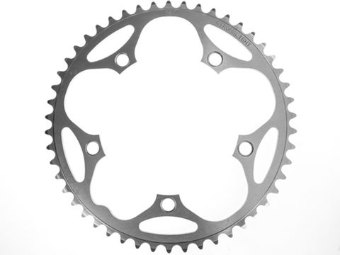 ROAD CHAINRING, STANDARD TYPE S - 5083 SILVER, 9/10 speed, 130 BCD Outer.50T, 5 arms, A Quality Stronglight product, CHAINRING - 267024 (Does NOT have Pickup Points)