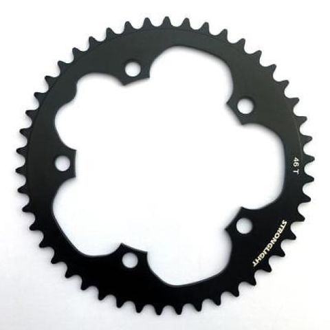 ROAD CHAINRING, STANDARD TYPE S - 5083 BLACK, 9/10 speed, 130 BCD Outer.46T, 5 arms, A Quality Stronglight product, CHAINRING - 267069 (Does NOT have Pickup Points)