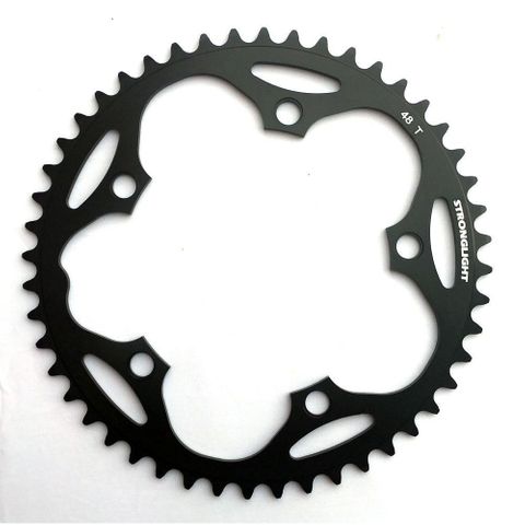 ROAD CHAINRING, STANDARD TYPE S - 5083 BLACK, 9/10 speed, 130 BCD Outer. 48T, 5 arms, A Quality Stronglight product, CHAINRING - 267070 (Does NOT have Pickup Points)