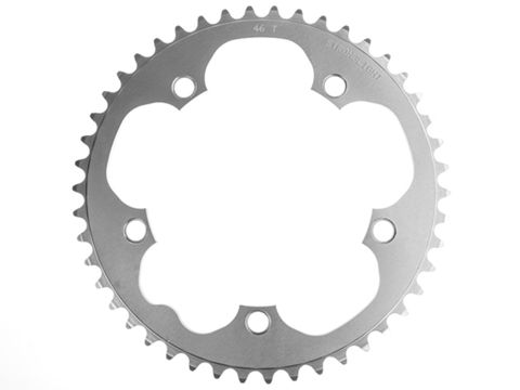 ROAD CHAINRING, STANDARD TYPE S - 5083 SILVER, 9/10 speed, 130 BCD Outer.46T, 5 arms, A Quality Stronglight product, CHAINRING - 267016 (Does NOT have Pickup Points)