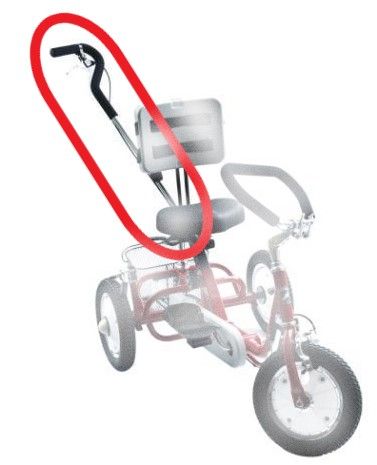 Rear Steer Kit for Rehatri Trike 12"Front and rear wheel size,  RED