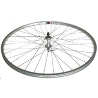 WHEEL - 27" x 1 1/4 Alex AP-18 630 36H Silver Rim,  FRONT Q/R (100mm OLD) Loose Ball Joytech Road Profile Silver Hub,  Mach 1 SILVER Spokes